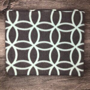 Gray and Mint Aqua Circles gaiter neck warmer fleece Scarf Tube Earmuff cowl